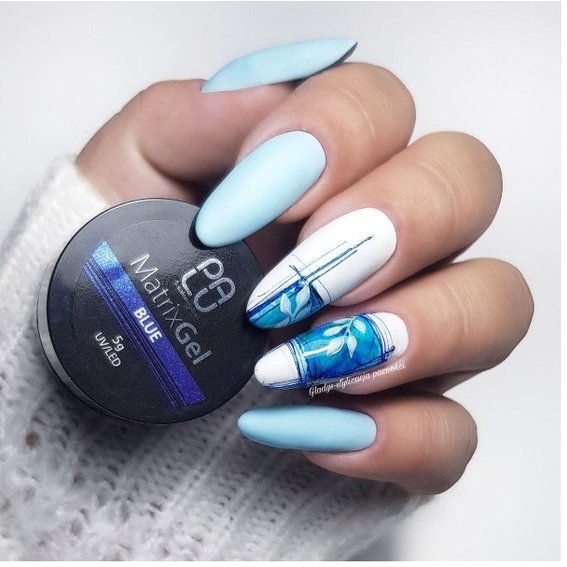 Gel for nail design PALU Matrix MG6 blue 5 ml - Фото №2