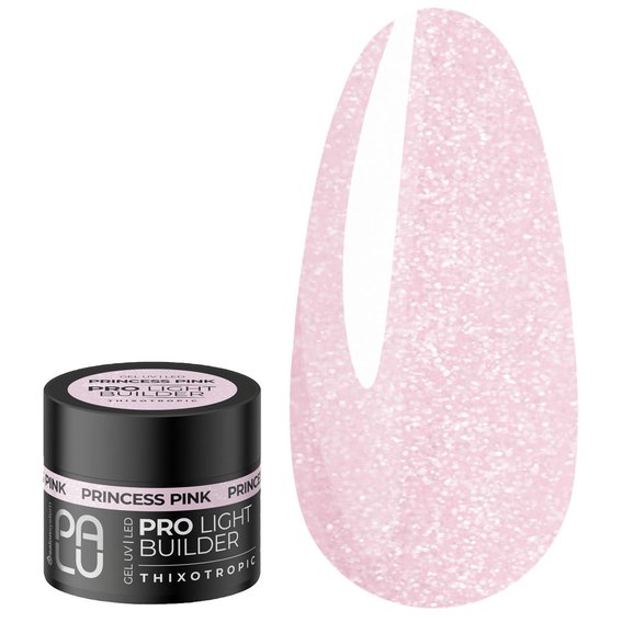 Строительный гель PALU BUILDER PRINCESS PINK розовый с шиммером 12 мл - Фото №1