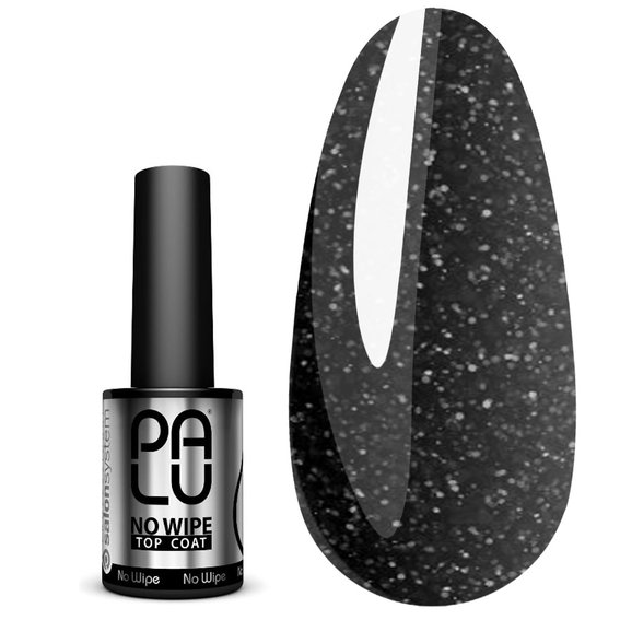 Топ PALU Top Coat No Wipe Flash Silver серебристый с шиммером 11 мл - Фото №1