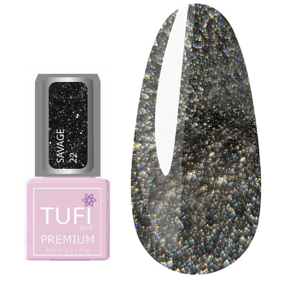 Гель-лак TUFI profi PREMIUM Savage 22 светоотражающий Рим 8 мл (0227076) - Фото №1
