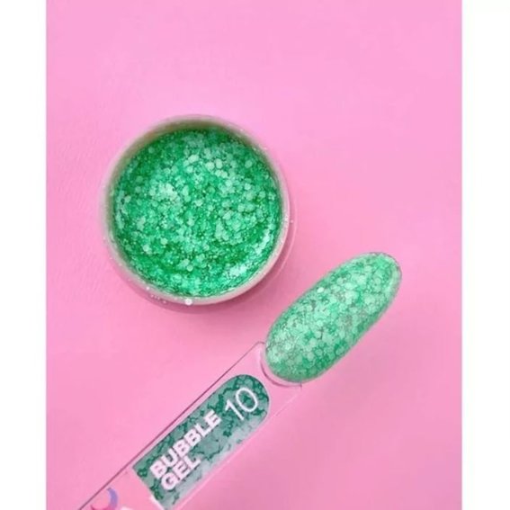 Gel LUNA Bubble Gel №10 green with glitter 5 ml (804-2248) - Фото №2