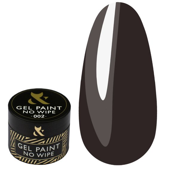 Гель-краска F.O.X Gel Paint No Wipe 002 черный 5 мл