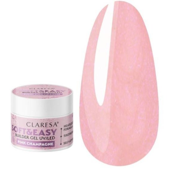Gel zum Aufbauen Claresa SOFT&EASY BUILDER GEL PINK CHAMPAGNE 90G