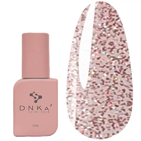 База DNKa Cover  Base №041 бежево-персиковый с голографическим шимером 12 мл