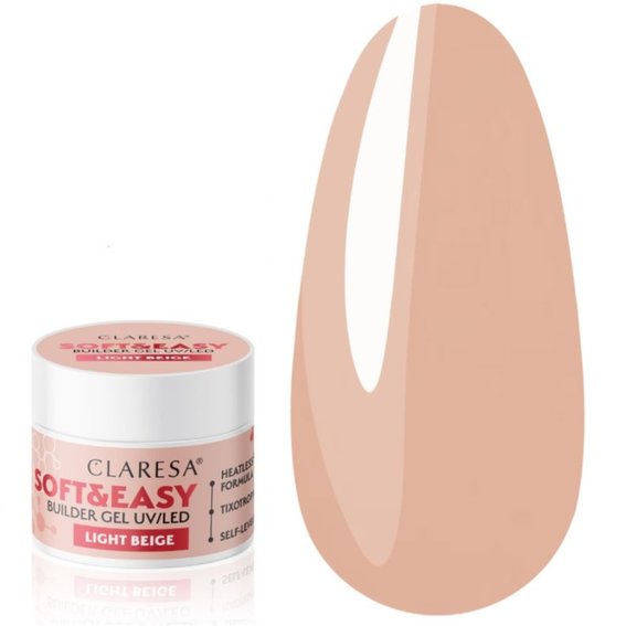 Aufbaugel für Nagelverlängerung CLARESA SOFT&EASY BUILDER GEL LIGHT BEIGE 12 ml