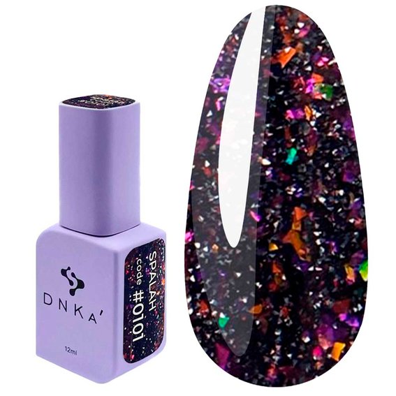 Gel polish DNKa 0101 black with shimmer 12 ml (GPDC0101)