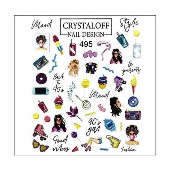 Слайдер дизайн Crystaloff Nail Design 495 стиль 90-х