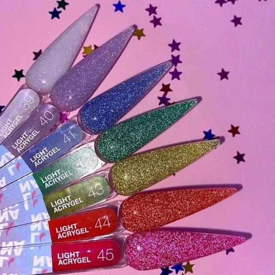 Acrigel LUNA Light №45 rosa mit Glitzer reflektierend 13 ml (249-2416-0484) - Фото №5