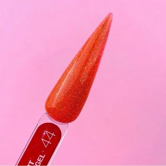 Acrylic gel LUNA Light №44 orange with glitter reflective 13 ml (249-2415-0483) - Фото №3