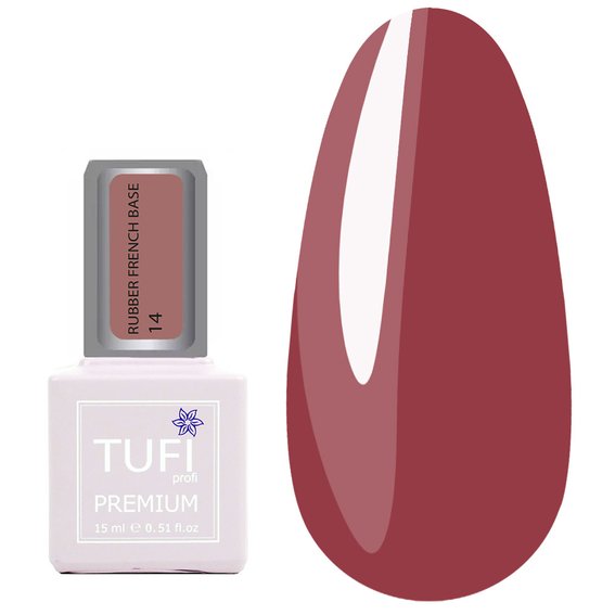 Base TUFI profi PREMIUM Rubber French Base №014 Hagebutte 15 ml - Фото №1