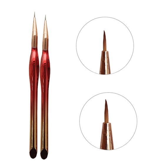 Set Manikürepinsel BLING 2 Stück rot-gold - Фото №1