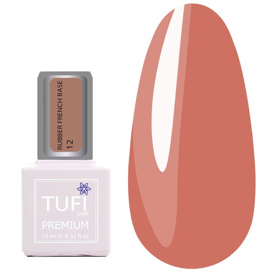 Base TUFI profi PREMIUM Rubber French Base №012 süßer Mokka 15 ml - Фото №1