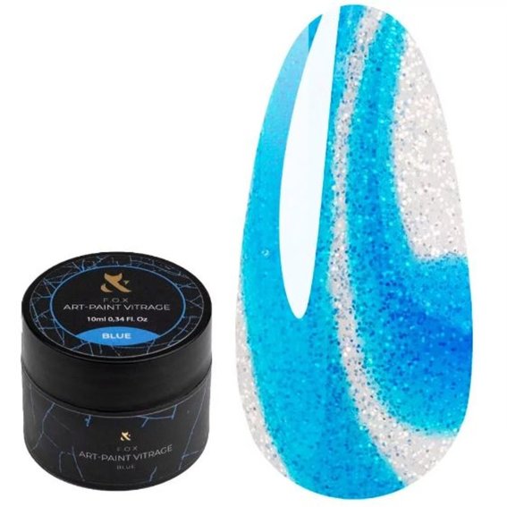 Гель-краска витражная F.O.X Art-paint Vitrage голубой 10 мл - Фото №1