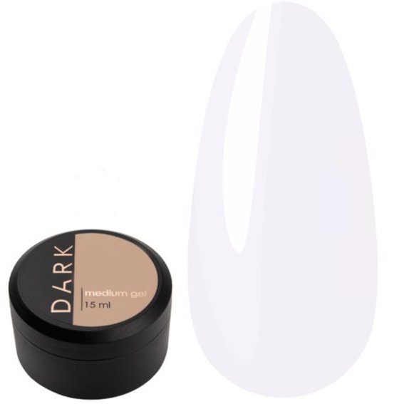 Гель для наращивания DARK Medium Gel №01 прозрачный, 15 мл - Фото №1