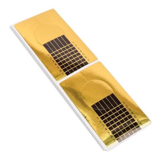 Forms for nail extension TUFI profi PREMIUM  gold 12 pcs