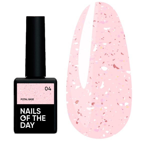 База NAILSOFTHEDAY Potal №04 розовый с розово-золотой поталью 10 мл - Фото №1
