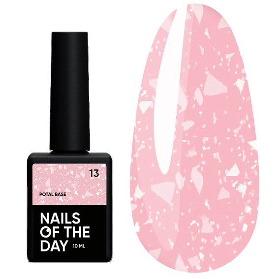 NAILSOFTHEDAY Potal Base Nr. 13 rosa mit rosa Blattgold 10 ml - Фото №1
