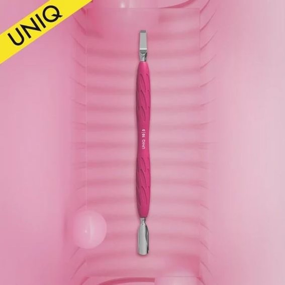 Manicure spatula with silicone handle STALEKS UNIQ 10 TYPE 5 pusher round narrow + wide straight blade - Фото №2