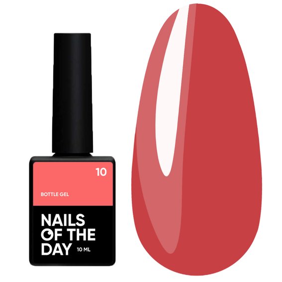Гель NAILSOFTHEDAY Bottle gel 10 коралловый, 10 мл - Фото №1