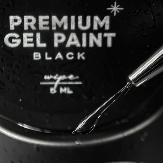 Гель-краска NAILSOFTHEDAY Premium gel paint Black wipe, 5 ml - Фото №2