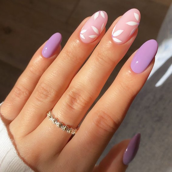 Spring manicure (pinkish purple)