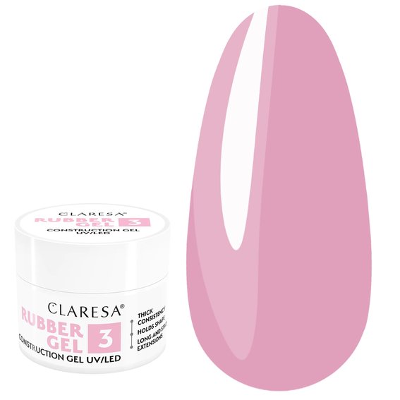 Гель для наращивания Claresa Rubber Gel 03 холодный розовый 45 г - Фото №1