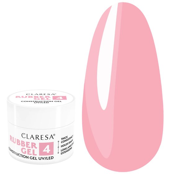 Гель для наращивания Claresa Rubber Gel 04 розовый 45 г - Фото №1