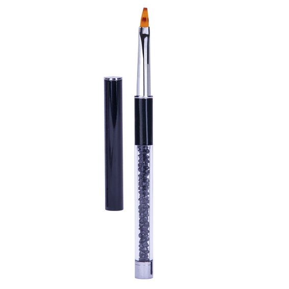 Кисть для омбре для дизайна ногтей Glam Line черная со стразами 6/13мм - Фото №2