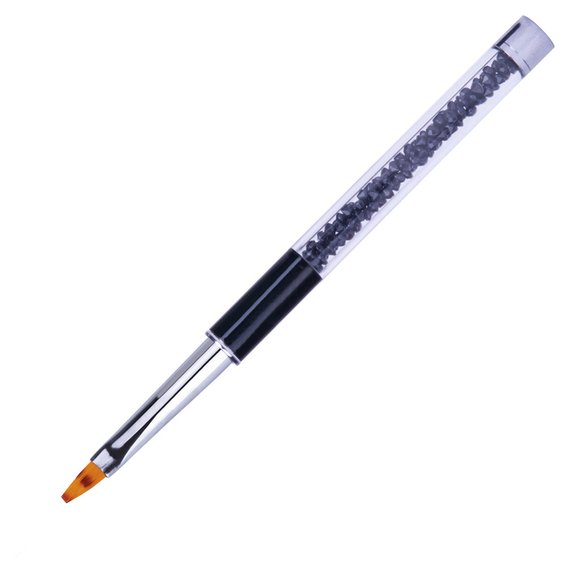 Кисть для омбре для дизайна ногтей Glam Line черная со стразами 6/13мм - Фото №3