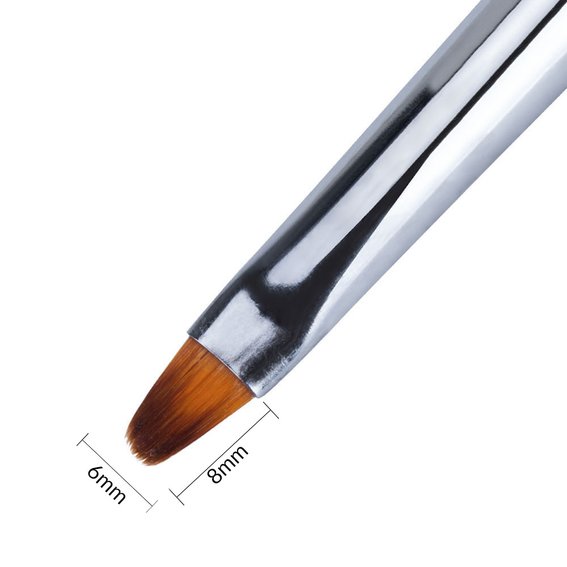 Pinsel für Gel und Acryl MollyLac schwarz rund, Borstenlänge 8 mm - Фото №2