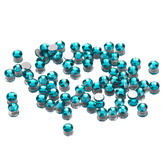 Glass rhinestones for nails SS3 Blue Zircon 50psc