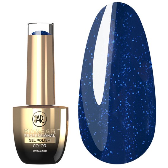 Gellack MAKEAR Diamond S41 tiefblau mit Glitzer 8 ml - Фото №1