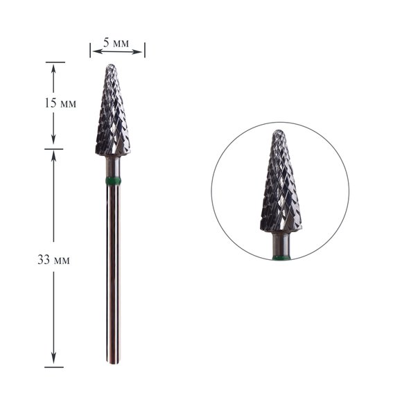 Maniküreschneider Dark TVS Nr. 205 Hartmetall grüner Kegel - Фото №1