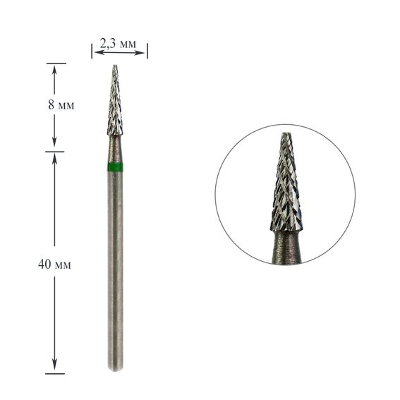 Maniküreschneider Dark TVS Nr. 208 Hartmetall grüner Kegel - Фото №1