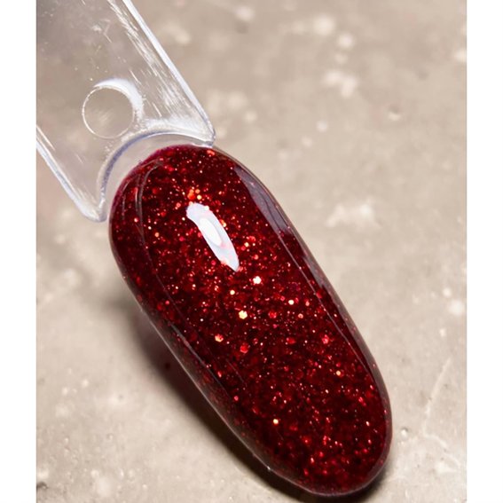 Гель-лак DARK New collection 111 красный с блестками 10 мл - Фото №4