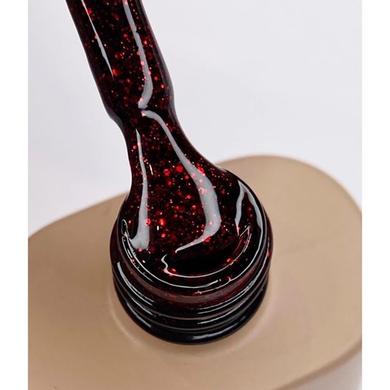 Gel polish DARK New collection 112 dark red with glitter 10 ml - Фото №2