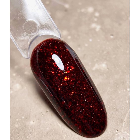 Gel polish DARK New collection 112 dark red with glitter 10 ml - Фото №4