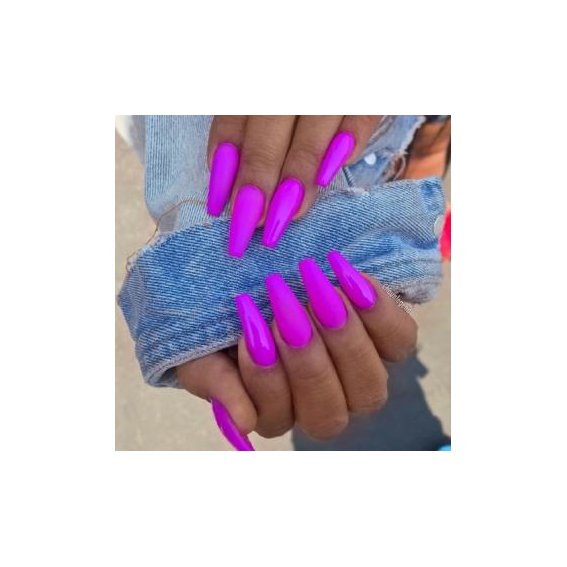 Неоновый маникюр (Длинные фиолетовые ногти)