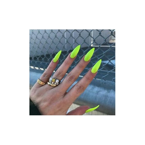 Neon manicure (Long lemon nails)