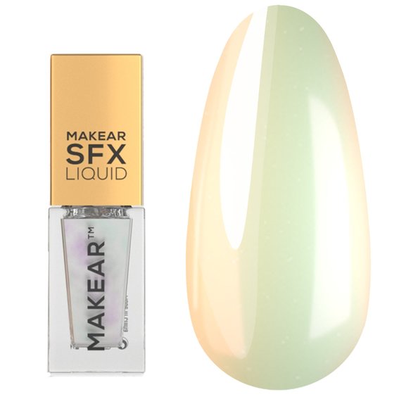 Liquid rub for nails MAKEAR Bright Prism BP03 orange-green 5 ml - Фото №1