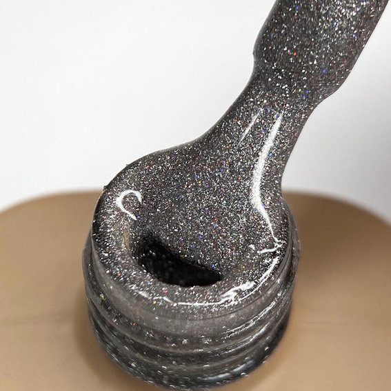 Гель-лак DARK Night Cat 03 светоотражающий кошачий глаз темное серебро 10 мл - Фото №2