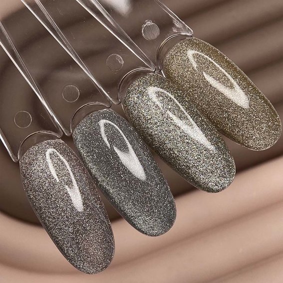 Гель-лак DARK Night Cat 01 светоотражающий кошачий глаз золото 10 мл - Фото №4