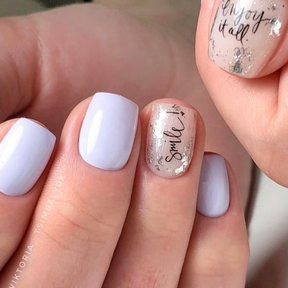 Manicure with inscriptions (For short nails)