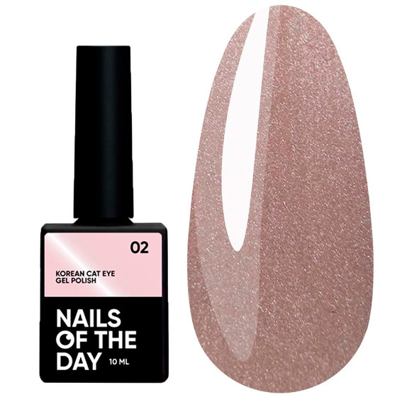Gel polish NAILSOFTHEDAY Korean cat eye 02 translucent light pink 10 ml - Фото №1
