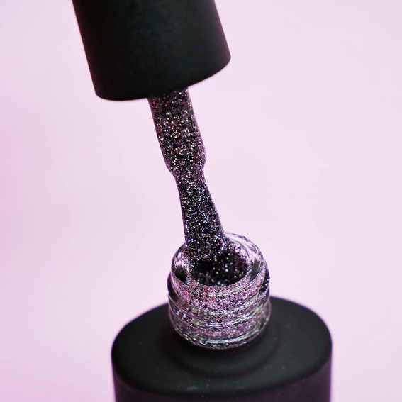 Гель-лак светоотражающий VALERI Flash №02 черно-серебристо-розовый 6 мл (VFl6-02) - Фото №2