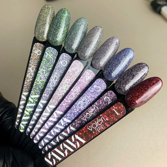 Гель-лак светоотражающий VALERI Flash №08 холодный золотистый 6 мл (VFl6-08) - Фото №3