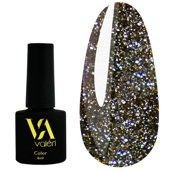 Гель-лак светоотражающий VALERI Flash №08 холодный золотистый 6 мл (VFl6-08) - Фото №1