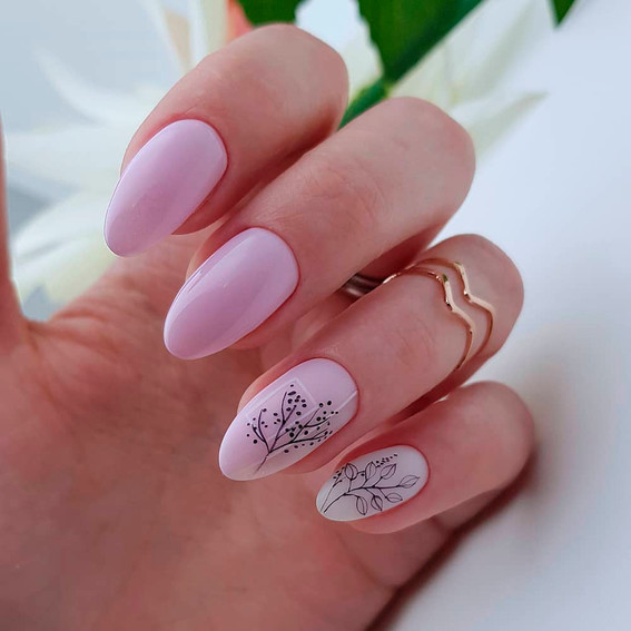 Minimalistyczny manicure (Kwiatowy Wzór)