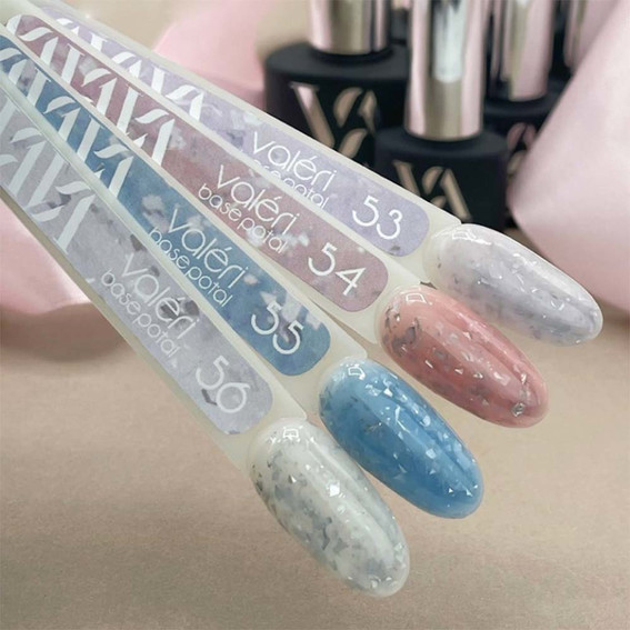 База VALERI Potal №56 молочно-серый с серебряной поталью 12 мл (VFB12-56) - Фото №3