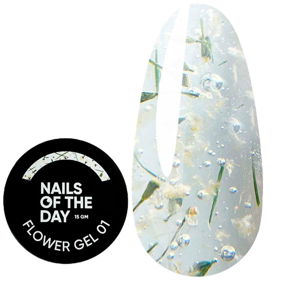 Gel für Erweiterungen NAILSOFTHEDAY Aufbaugel Flower 01 transparent 15 ml - Фото №1